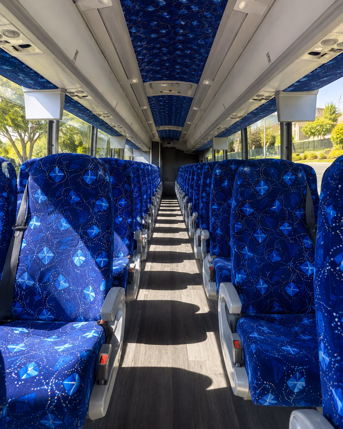 akron charter bus rental interior