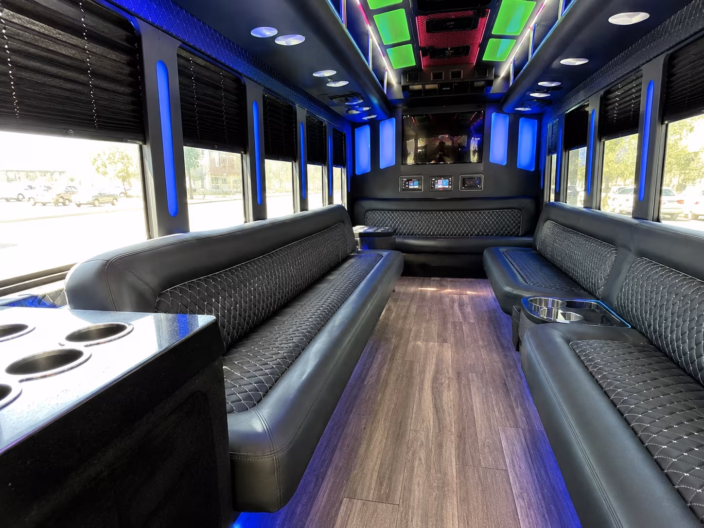 euclid 15 passenger party bus inside