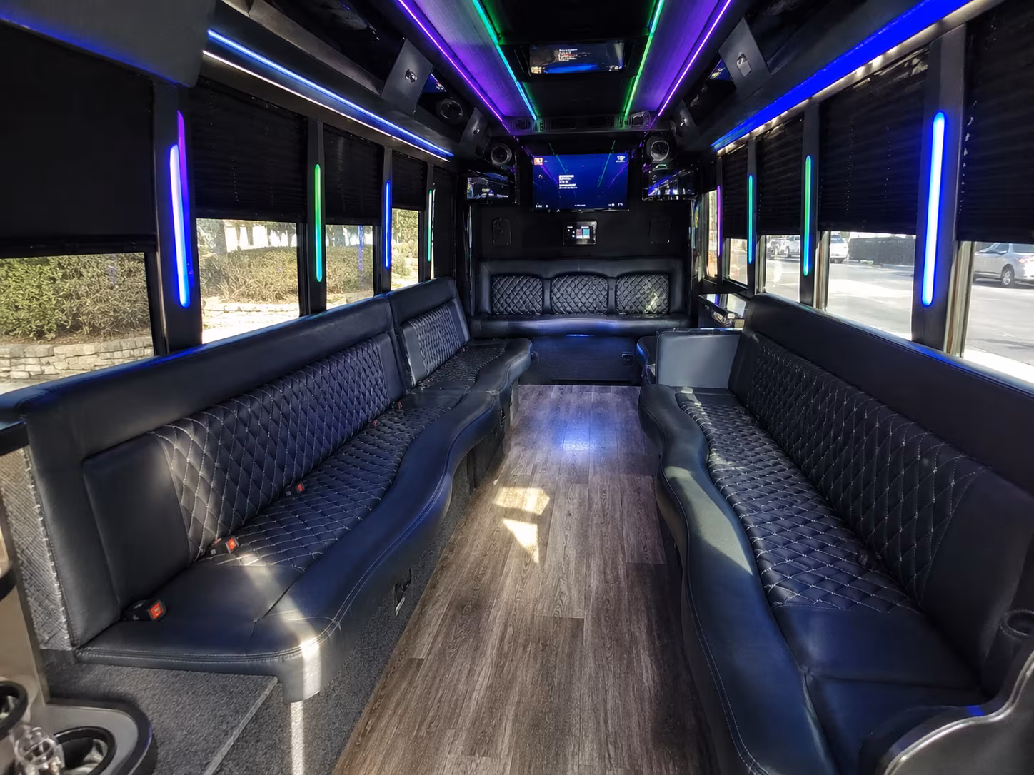 euclid 15 passenger party bus interior
