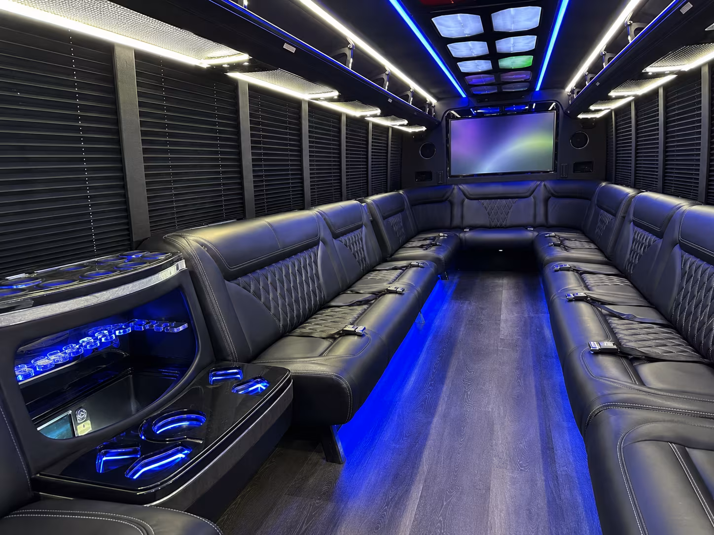 euclid 20 passenger party bus inside