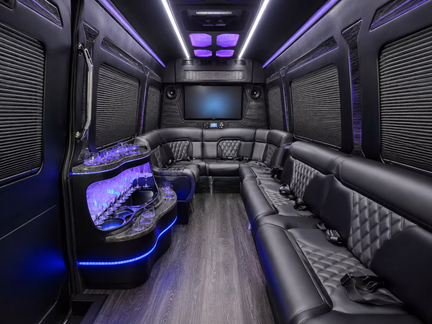 euclid 20 passenger party bus interior