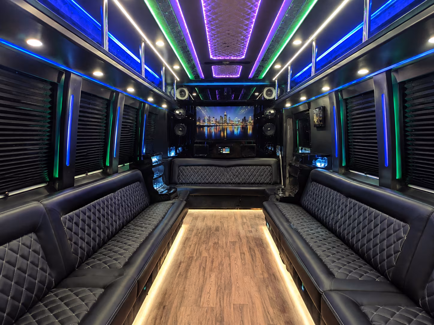 euclid 25 passenger party bus interior