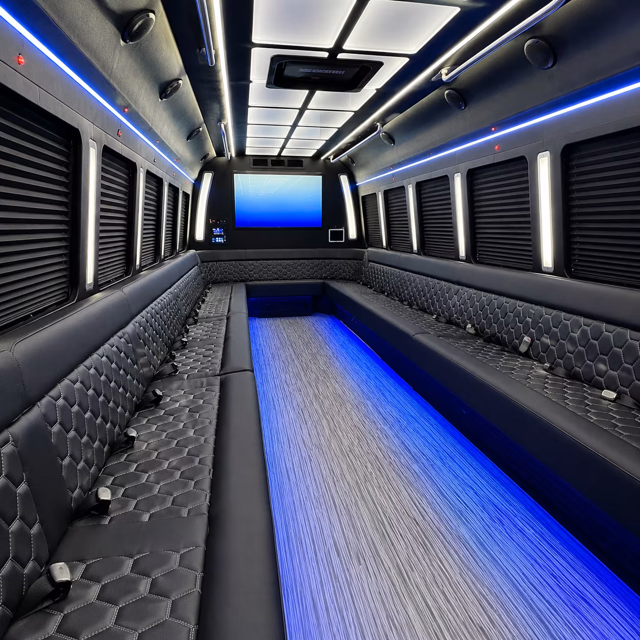 euclid 50 passenger party bus inside