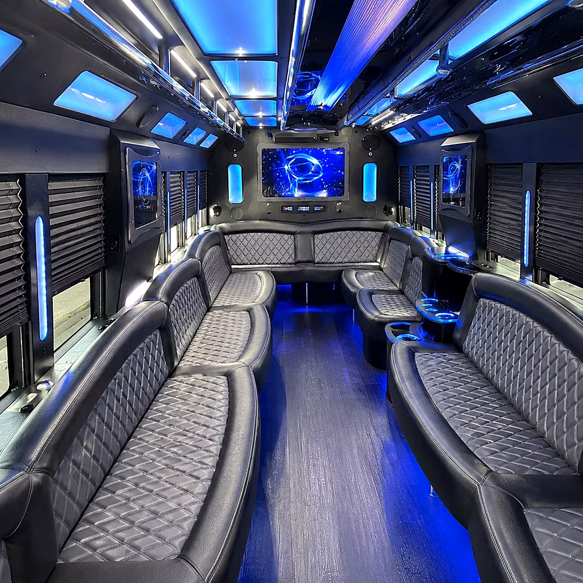 euclid 50 passenger party bus interior