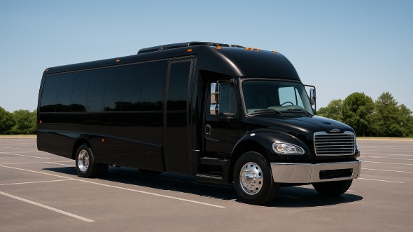 Exterior of Charter Bus Company Euclid's 28 Passenger Mini bus in Euclid