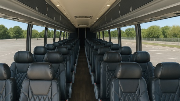 Interior of Charter Bus Company Euclid's 50 Passenger Charter Bus in Euclid