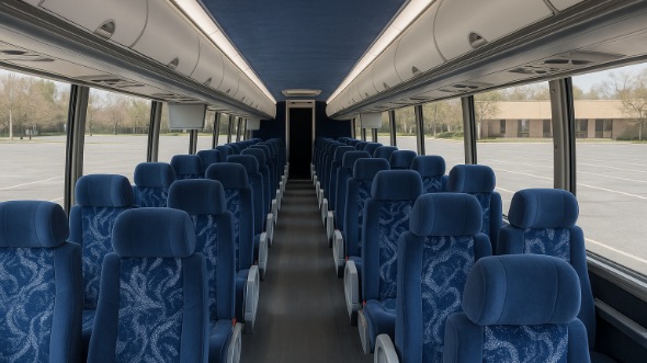 Interior of Charter Bus Company Euclid's 54 Passenger Charter Bus in Euclid