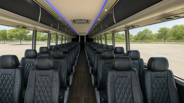 Interior of Charter Bus Company Euclid's 55 Passenger Charter Bus in Euclid