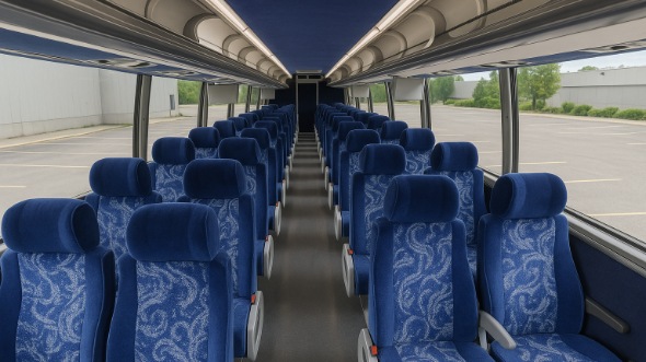 Interior of Charter Bus Company Euclid's 56 Passenger Charter Bus in Euclid