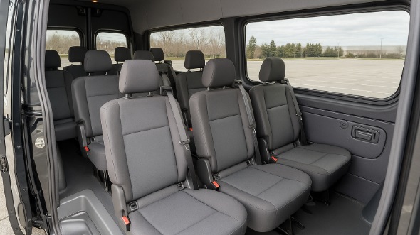 Interior of Charter Bus Company Euclid's Sprinter Van Rental With Driver in Euclid